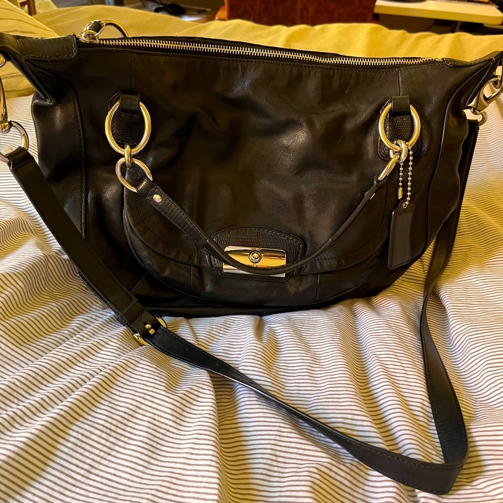 Coach Kristin Purse, Black Leather
